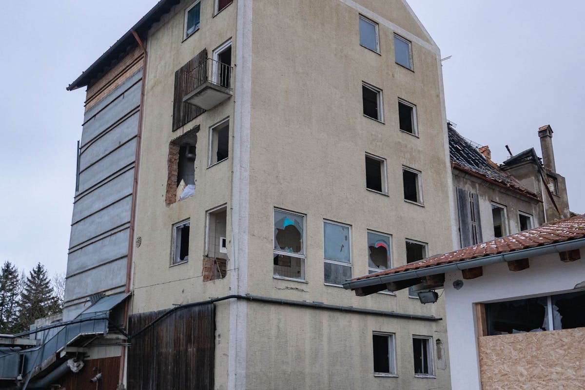 damaged building