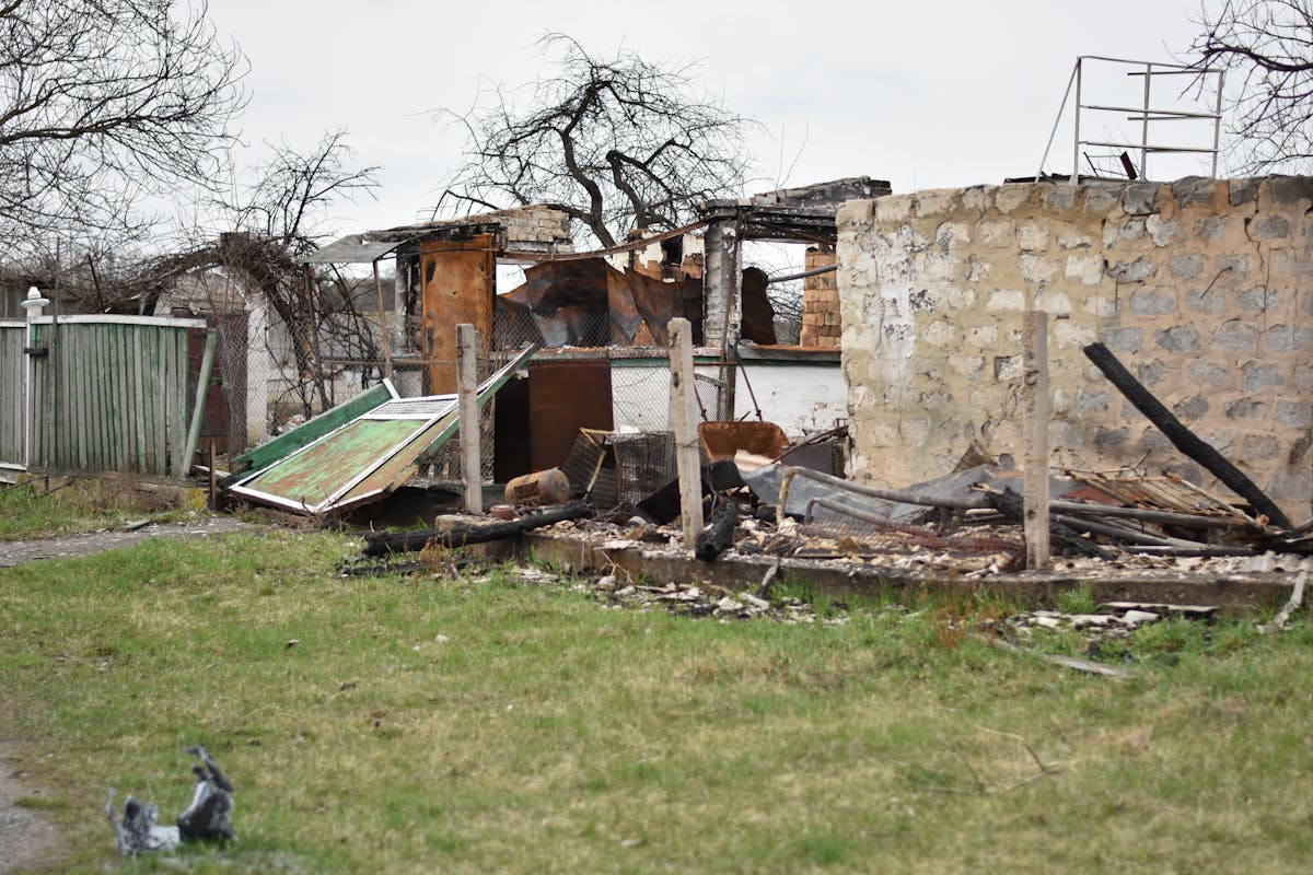 damaged house