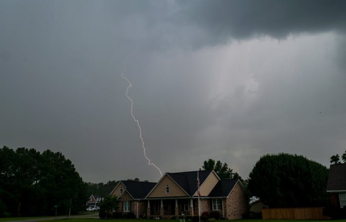 house during a thunderstorm