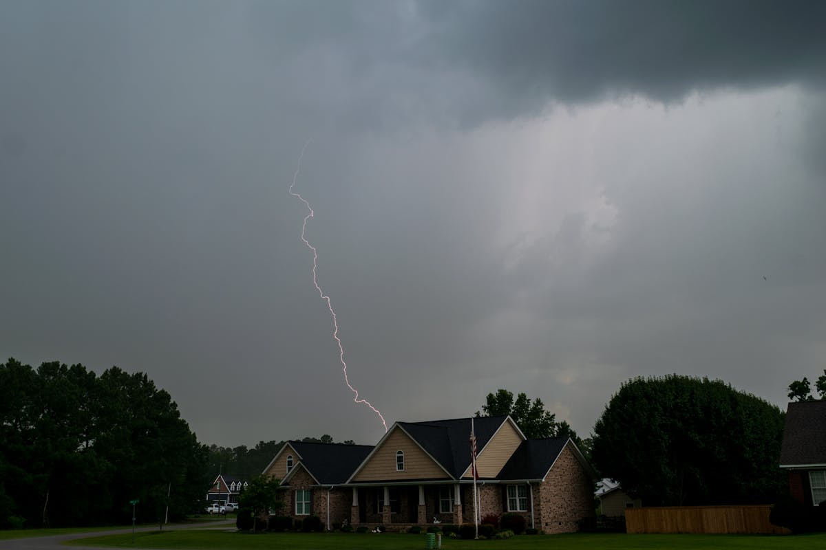 house during a thunderstorm