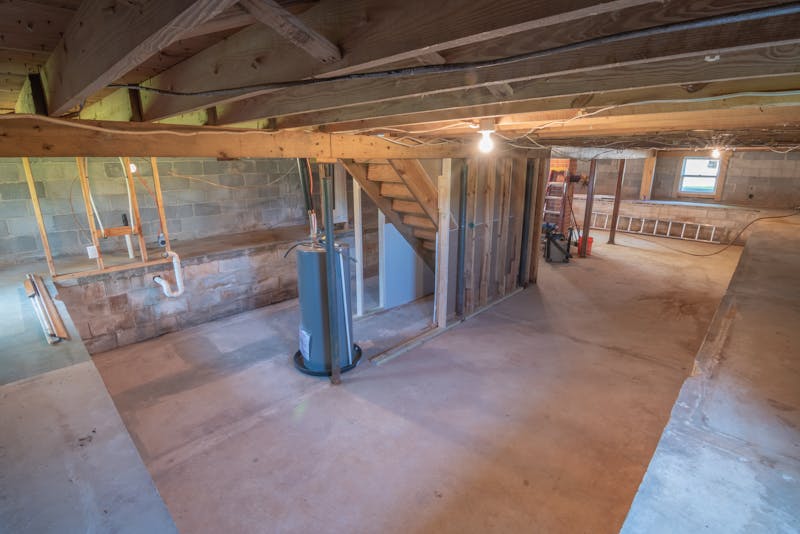 a basement being finished